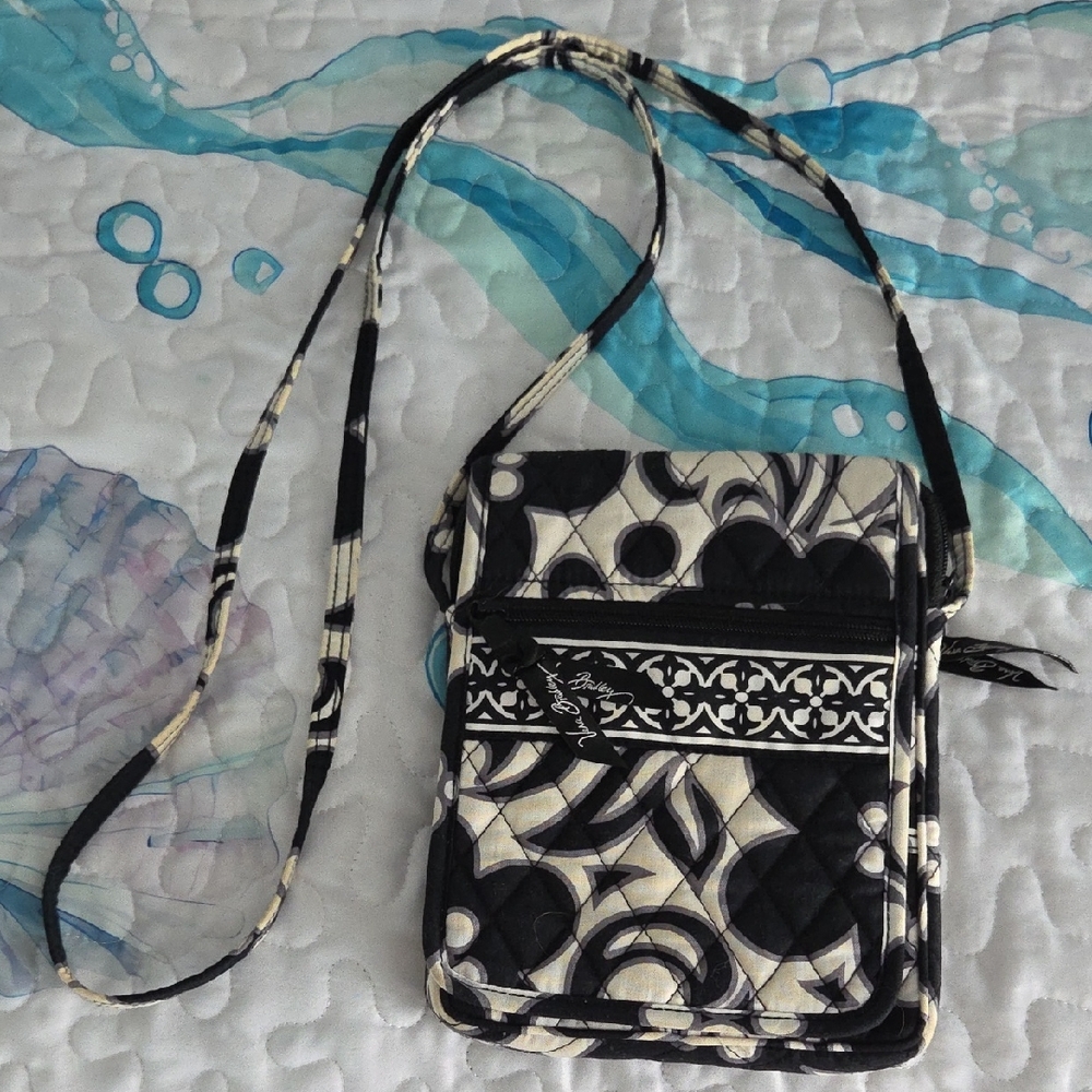 Vera Bradley Black and Cream Crossbody Bag